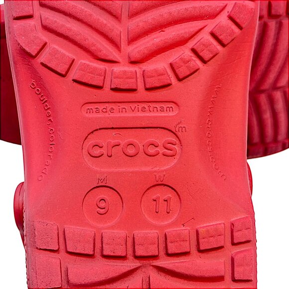 Crocs Red Pepper Classic Adult Clogs 9M 11W Sandal Shoes - Picture 7 of 8